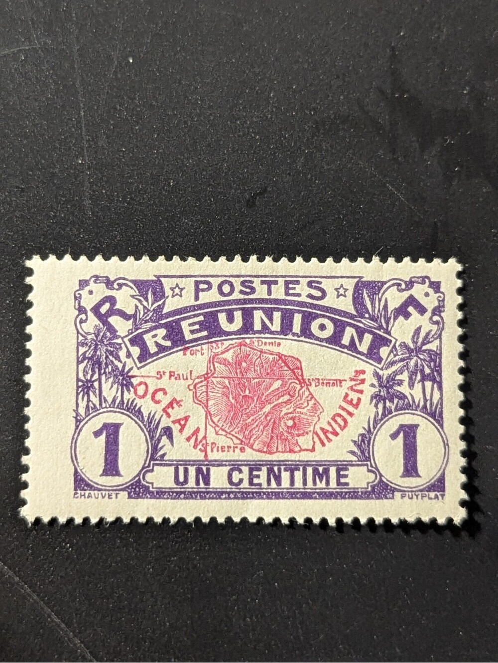 Reunion colonial island country map 1949 MLH